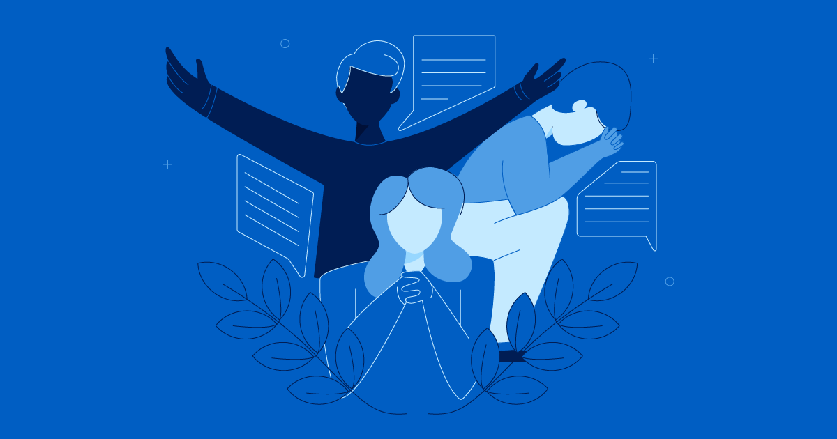 graphic design of people praying