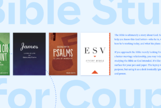 Bible Study for Couples in prominent font, along with four highlighted resources from the article. Text partially extends to the right